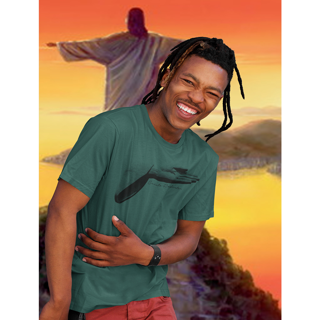 Camiseta Masculina Cristo Redentor braço
