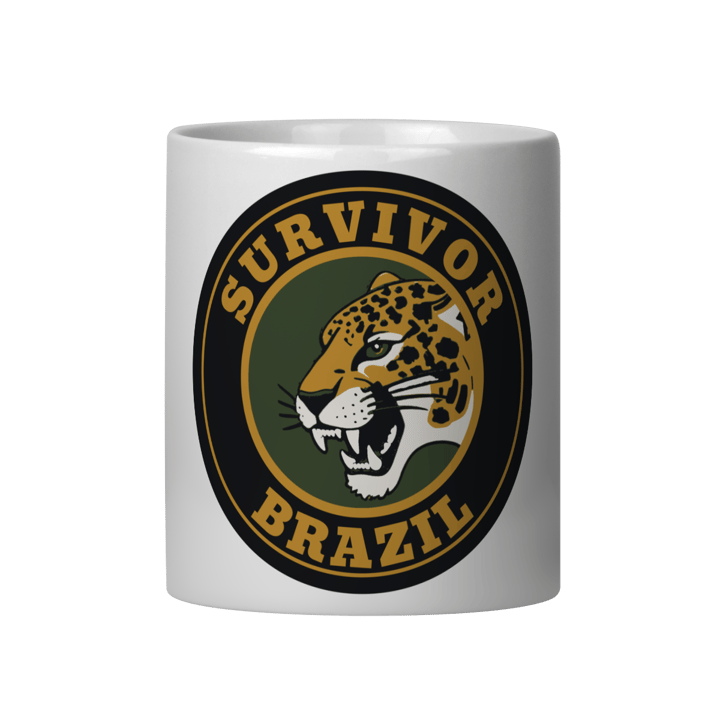 Caneca Sobrevivente Brazil Branca - Selo Onça-Pintada Militar