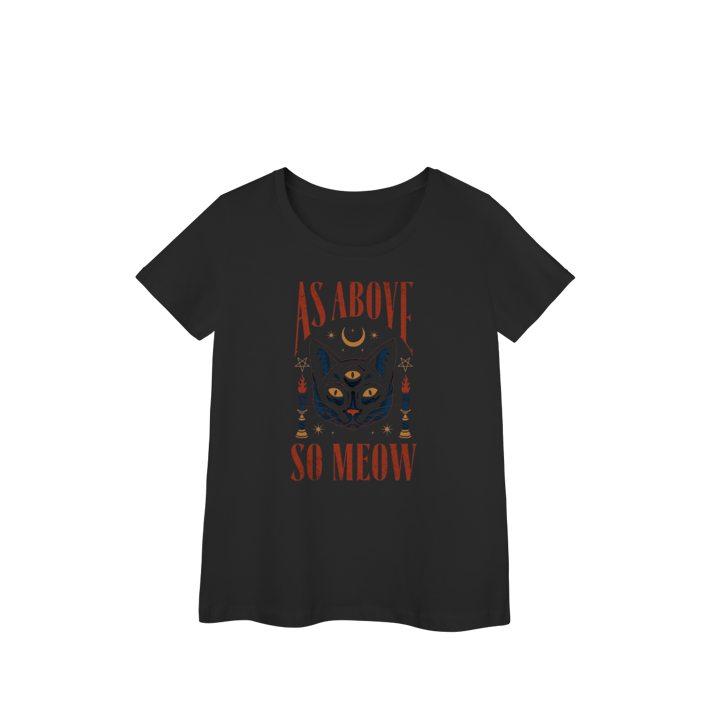CAMISETA AS ABOVE SO MEOW BABY LONG
