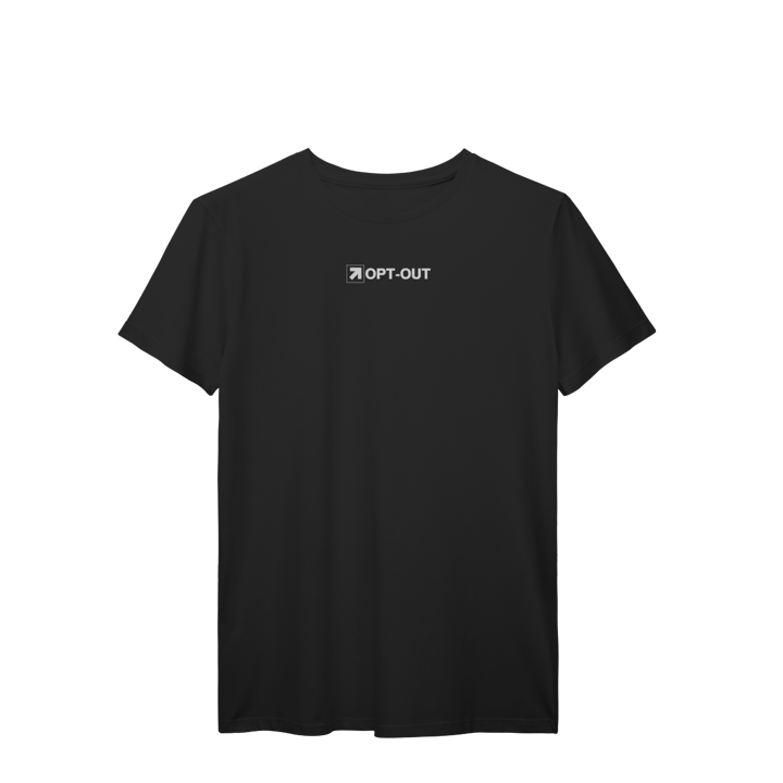 camiseta opt-out com seta