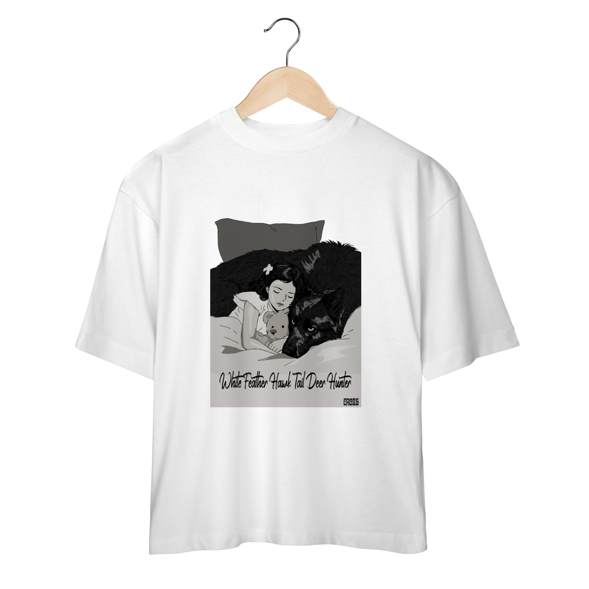 Oversized Lana Del Rey White Feather Hawk Tail Deer Hunter