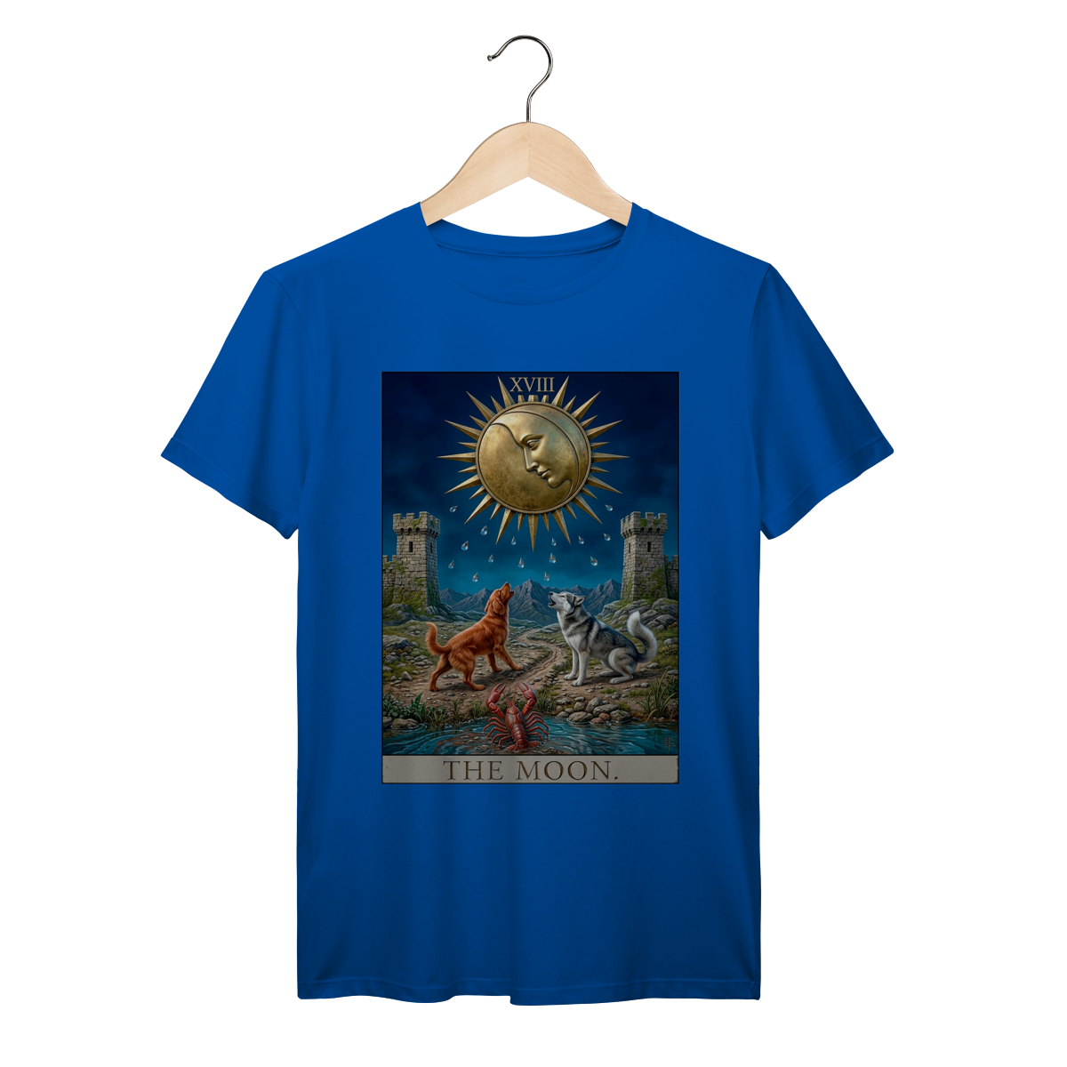 Camiseta de Tarô: A Lua - Camiseta unissex 100% algodão Prime