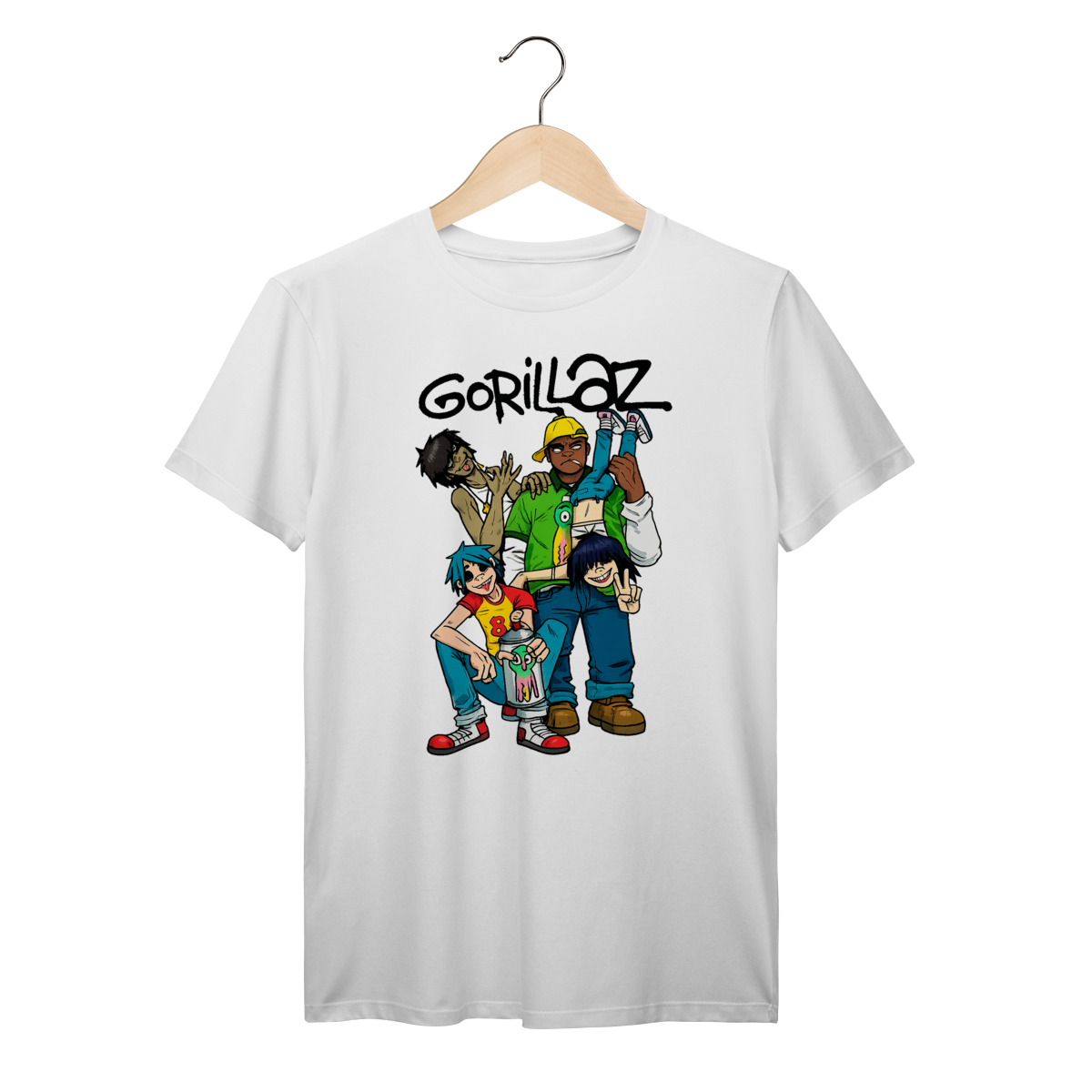 Camiseta Gorillaz Streetwear Indie Vintage algodão Prime