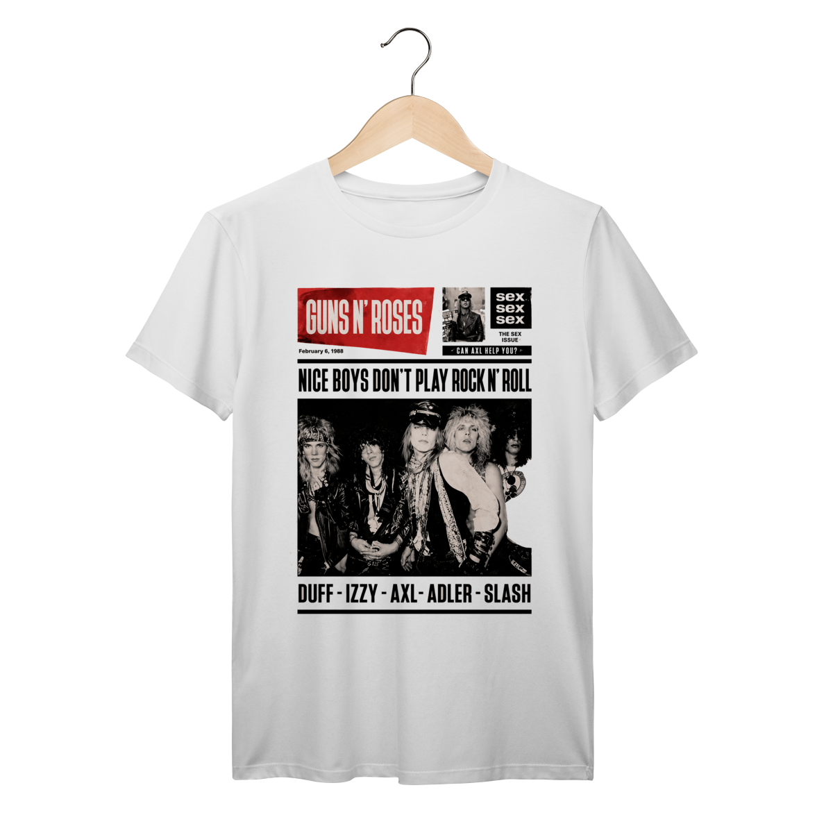 Camiseta Guns N' Roses Vintage Poster 1988 | Rock Hard Rock Retrô Algodão Prime