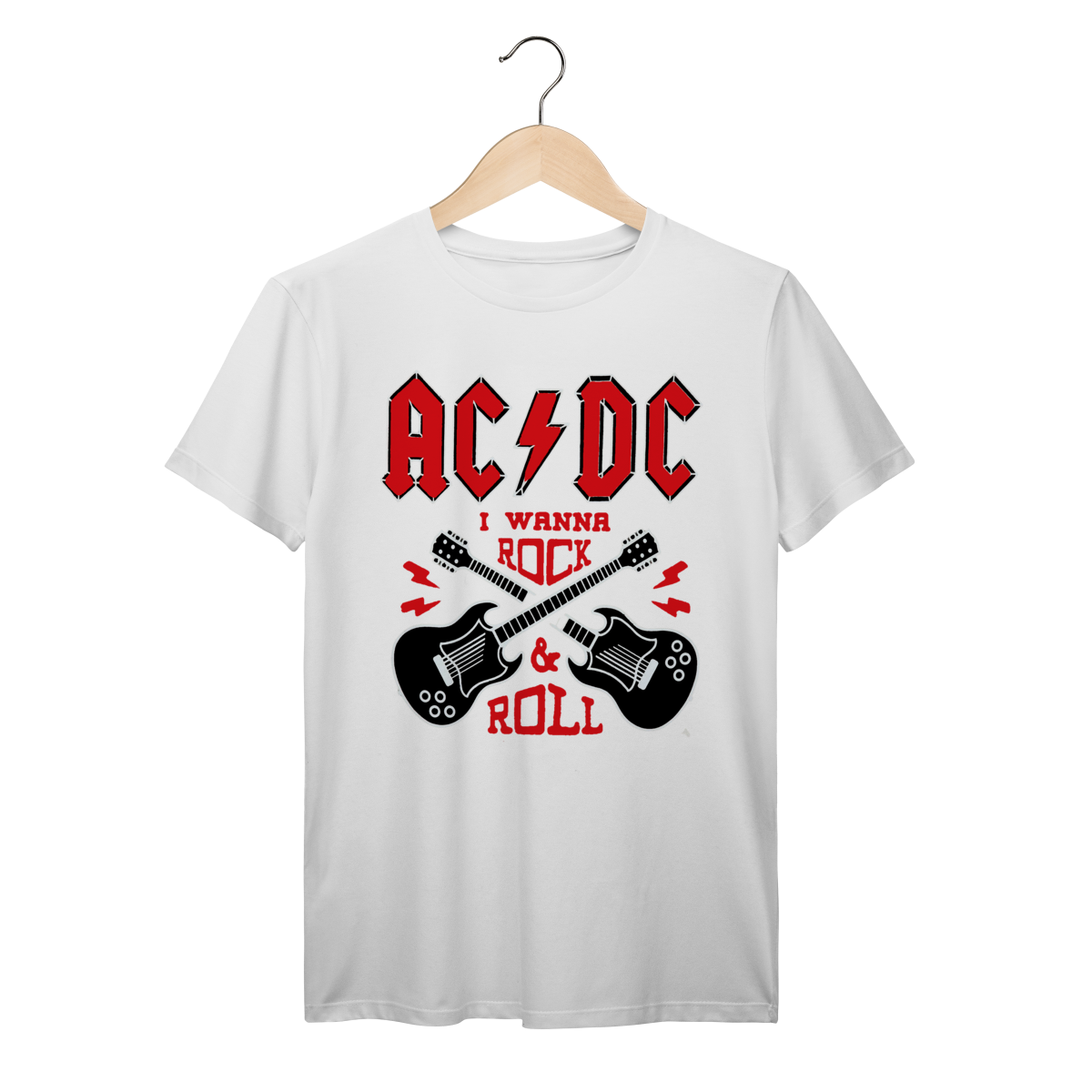 Camiseta AC/DC I Wanna Rock & Roll Vintage Algodão Prime