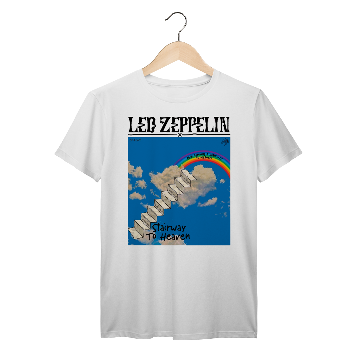 Camiseta Led Zeppelin Stairway To Heaven Vintage Rock Clássico Anos 70 Algodão Prime