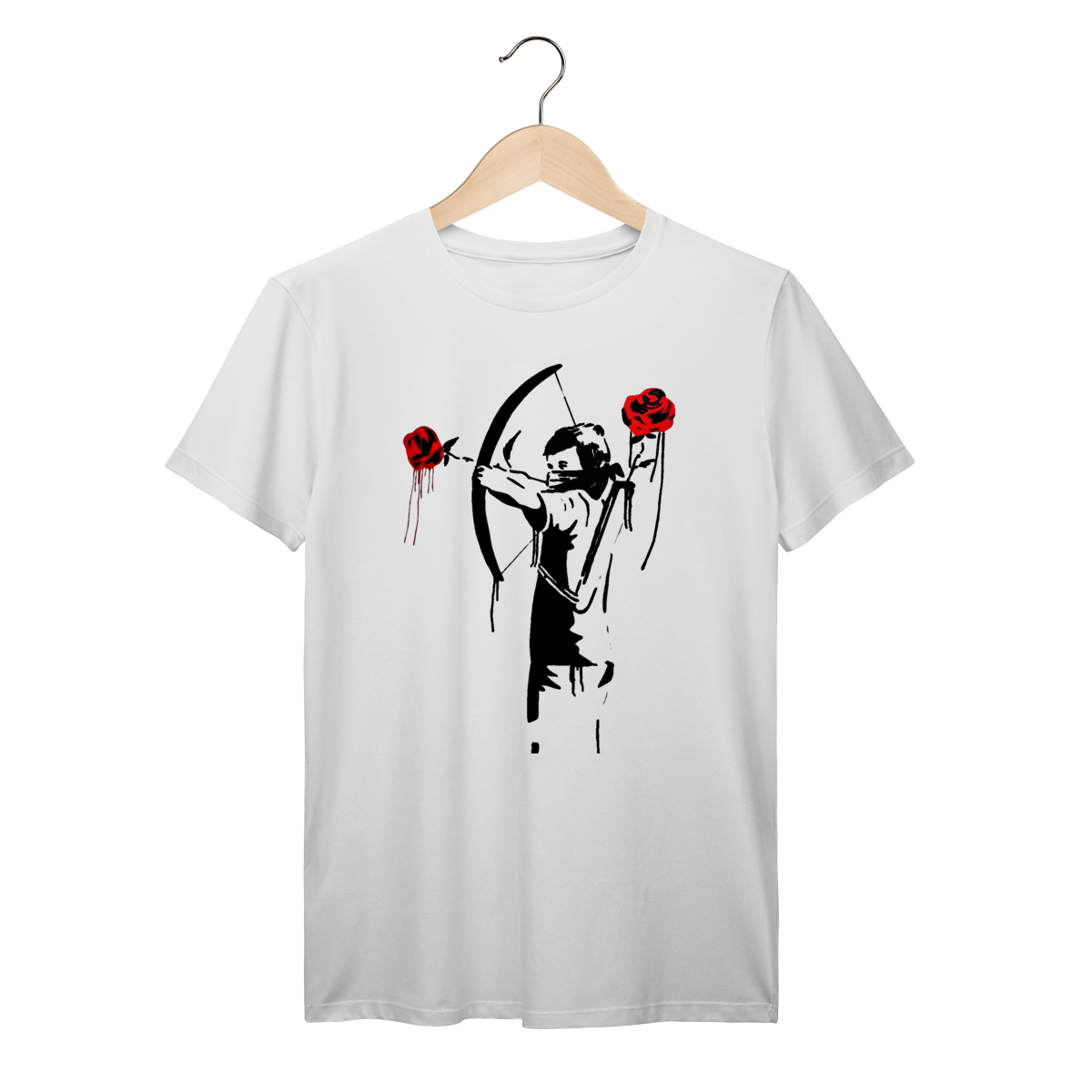 Camiseta Banksy Red Roses Arte Urbana Algodão Prime