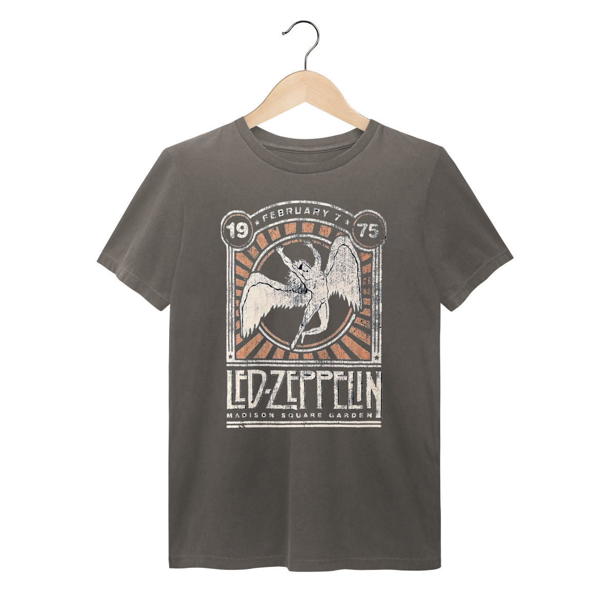Camiseta Estonada Led Zeppelin Vintage 1975 Madison Square Garden