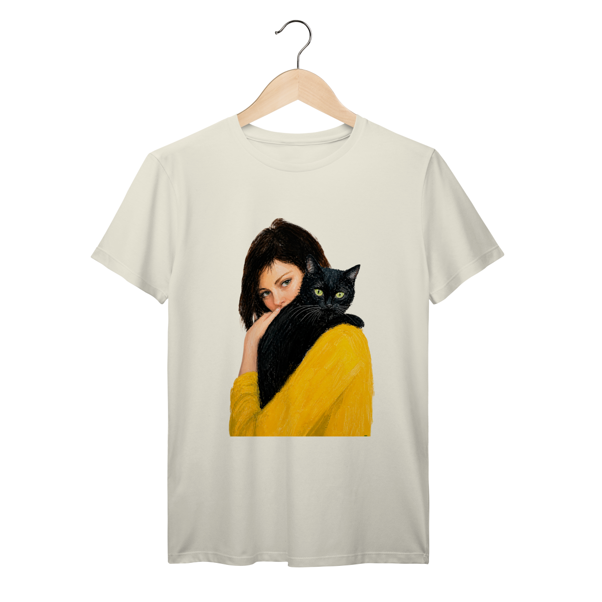 Camiseta Surian Troff Menina com Gato Preto Algodão Prime