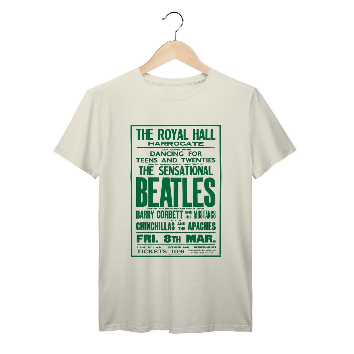 Camiseta The Beatles em Algodão Prime do icônico pôster Royal Hall 