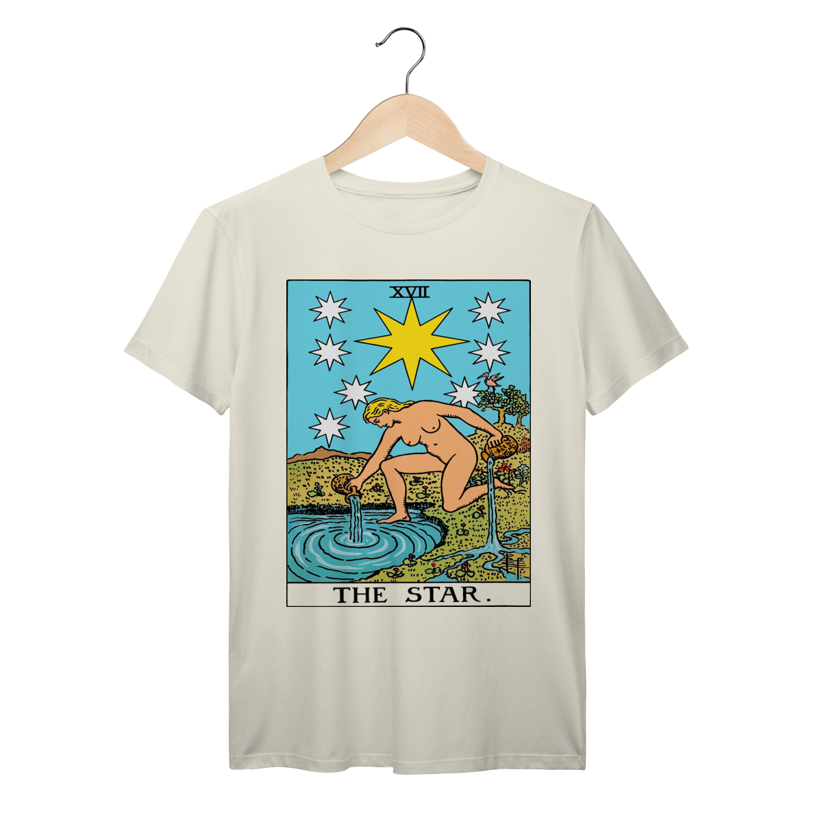 Camiseta de Tarô: XVII A Estrela - 100% algodão Prime 