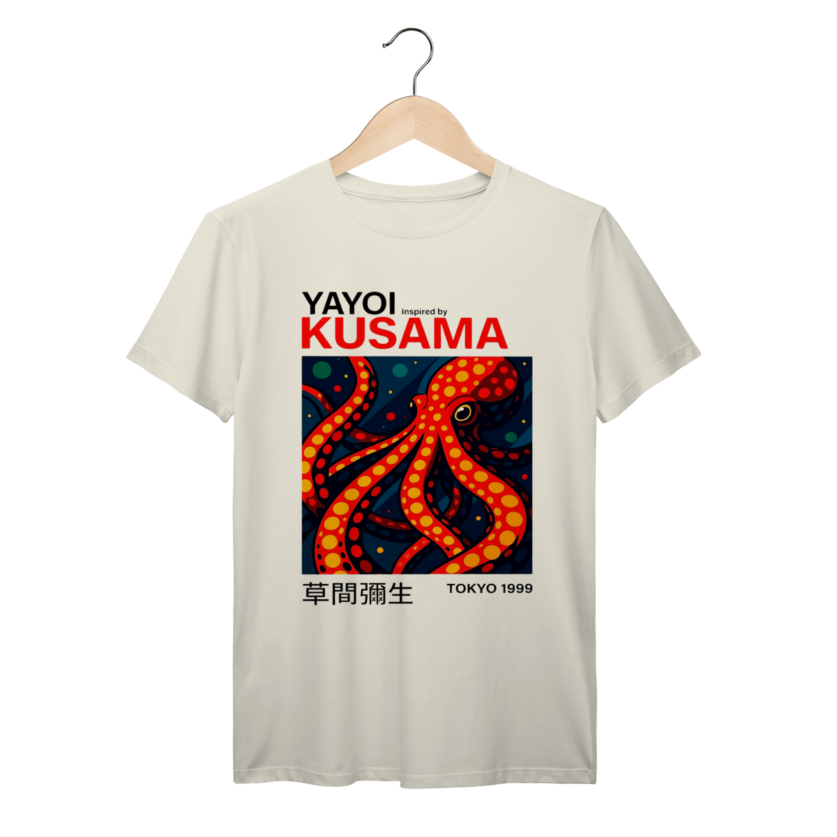 Camiseta 100% Algodão Yayoi Kusama Octopus Prime