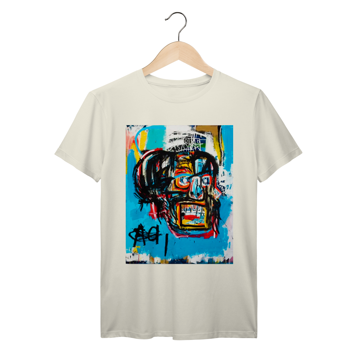 Camiseta Jean-Michel Basquiat Skull Blue Streetwear 100% algodão Prime