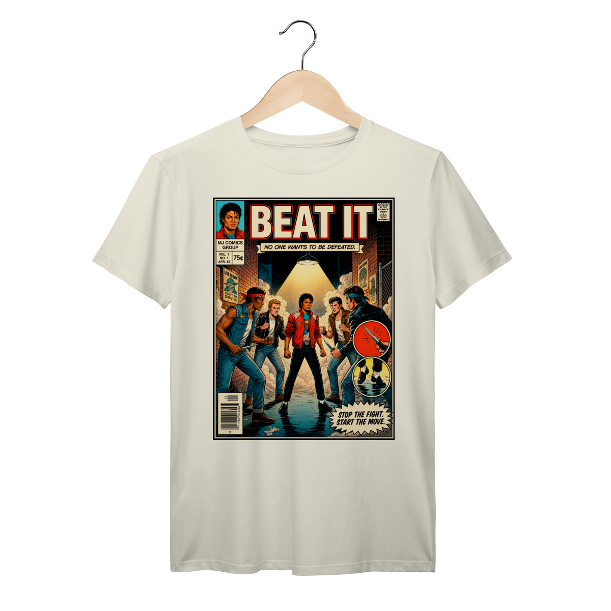 Camiseta Michael Jackson Beat It Vintage Comic Algodão Prime 