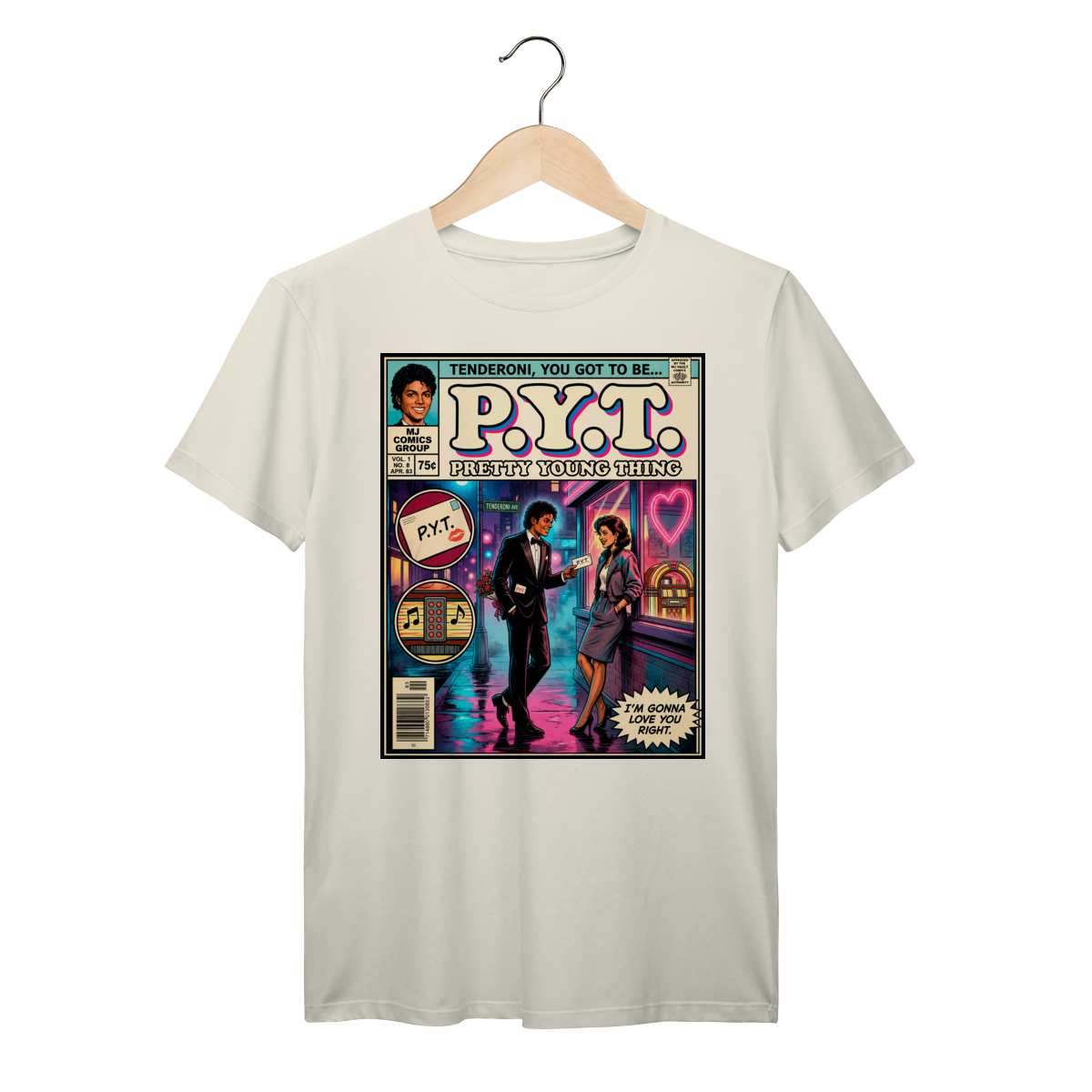 Camiseta Michael Jackson PYT Vintage Comic Algodão Prime