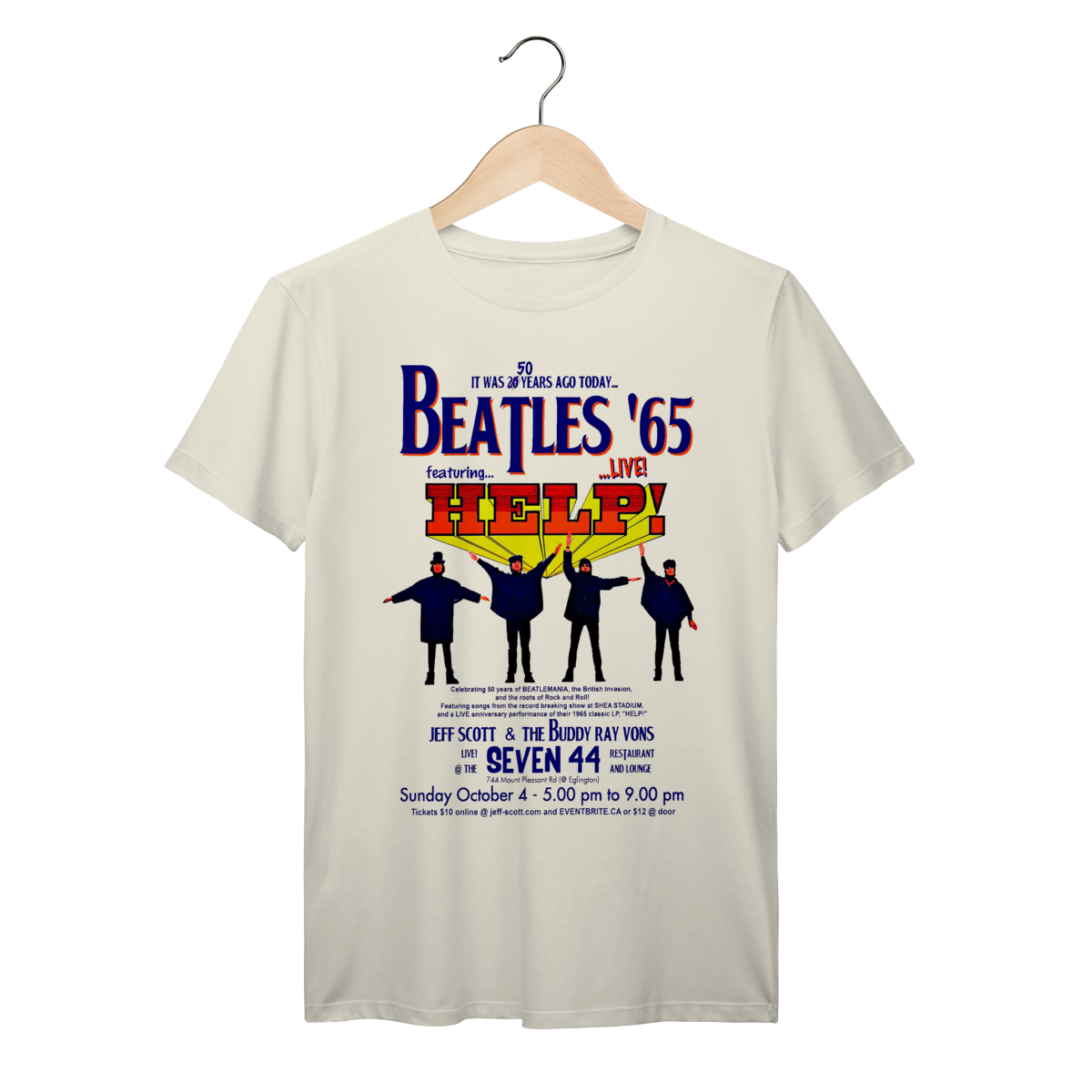 Camiseta Vintage Beatles Help 1965 Concert Algodão Prime