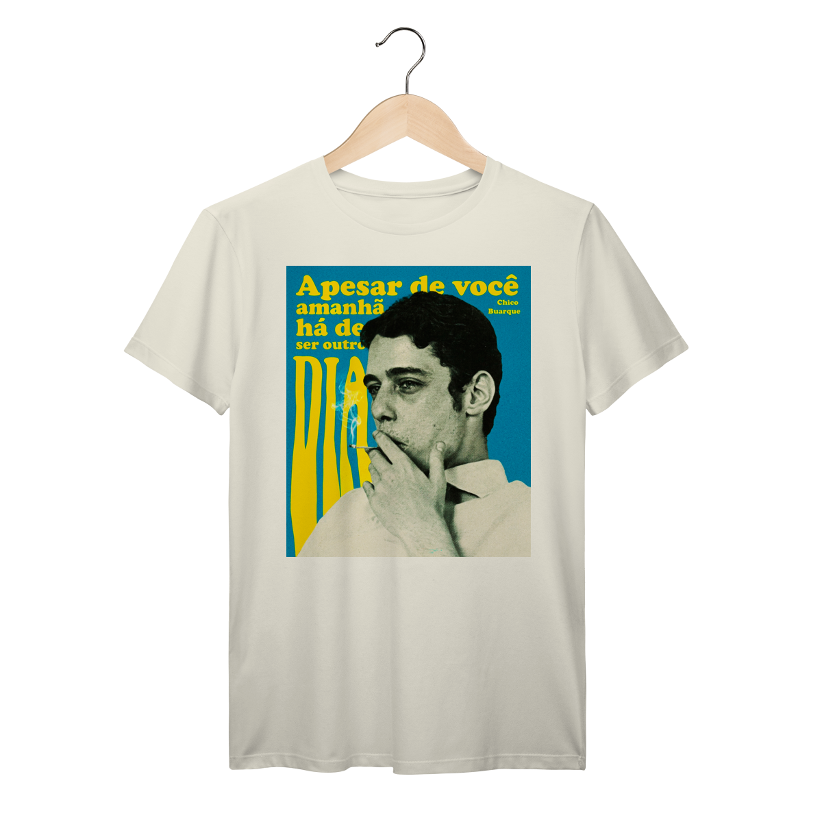 Camiseta Chico Buarque MPB Vintage Anos 70 100% Algodão Prime
