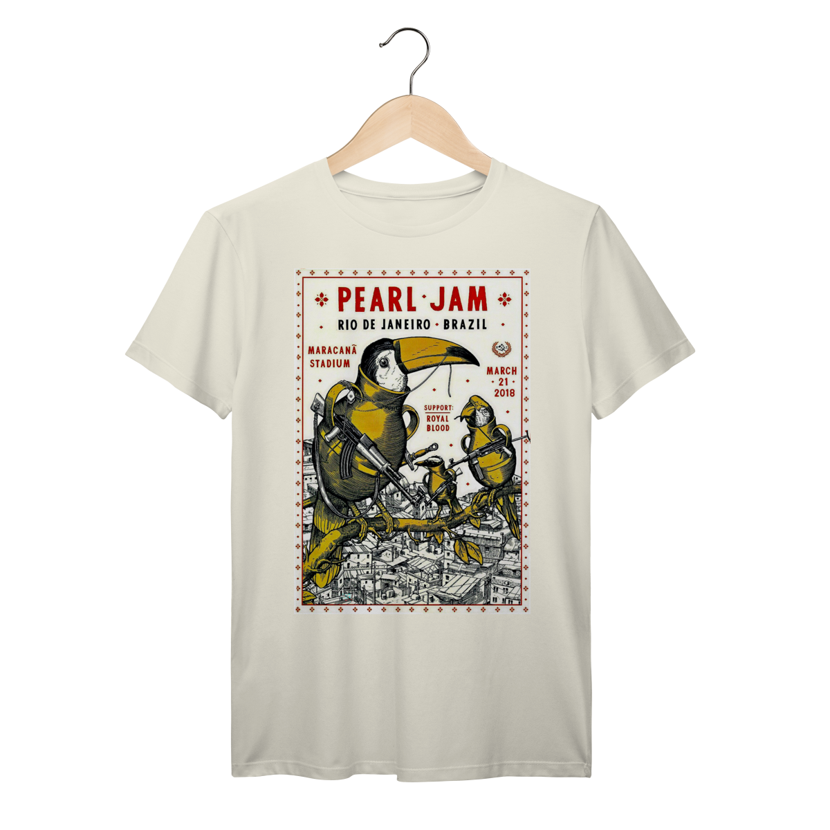 Camiseta Pearl Jam Maracanã 2018 Vintage Rock 100% algodão Prime