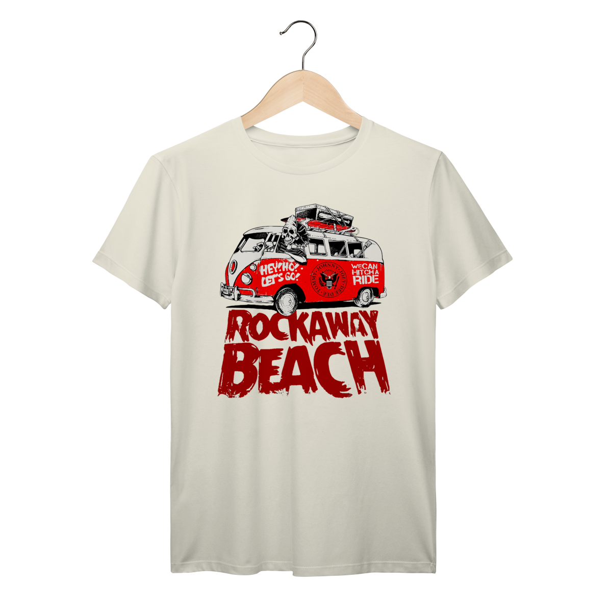 Camiseta Ramones Rockaway Beach Vintage Estilo Punk Retrô Algodão Prime