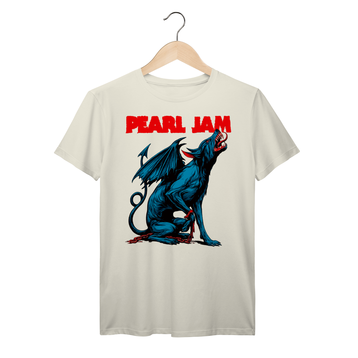 Camiseta Pearl Jam Vintage Cão Alado Azul | Rock Grunge em Algodão Prime