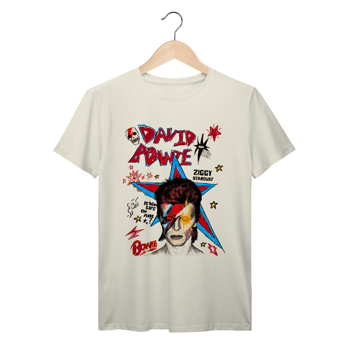Camiseta David Bowie Ziggy Stardust Glam Rock Vintage Algodao Prime