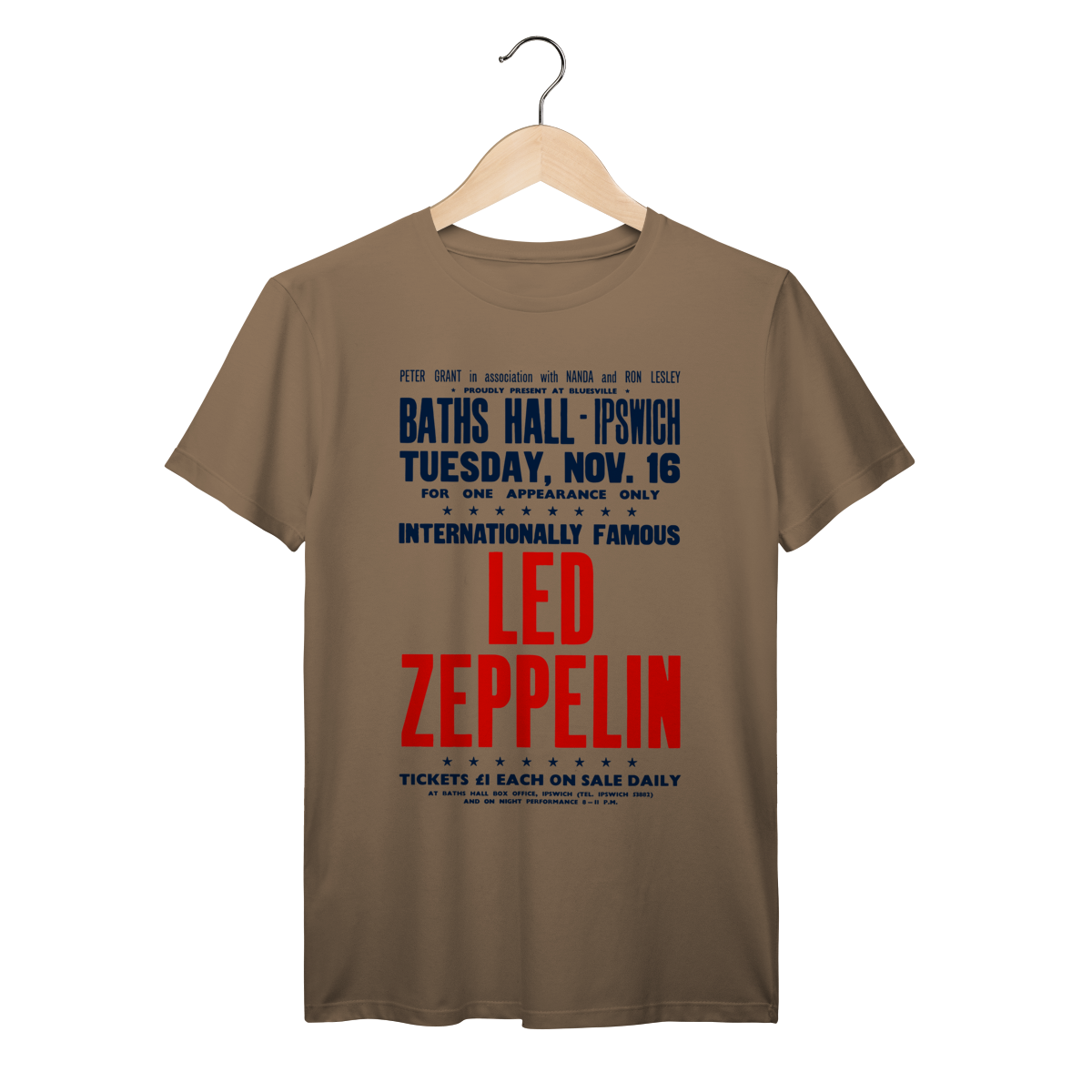 T-Shirt Prime Camiseta Led Zeppelin Baths Hall Algodão Prime em