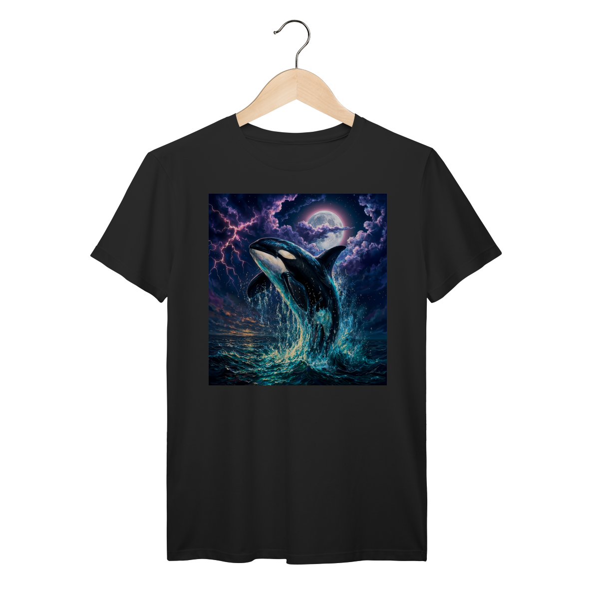 Camiseta vintage com estampa de orca à meia-noite dos anos 90, camiseta retrô de orca algodão prime