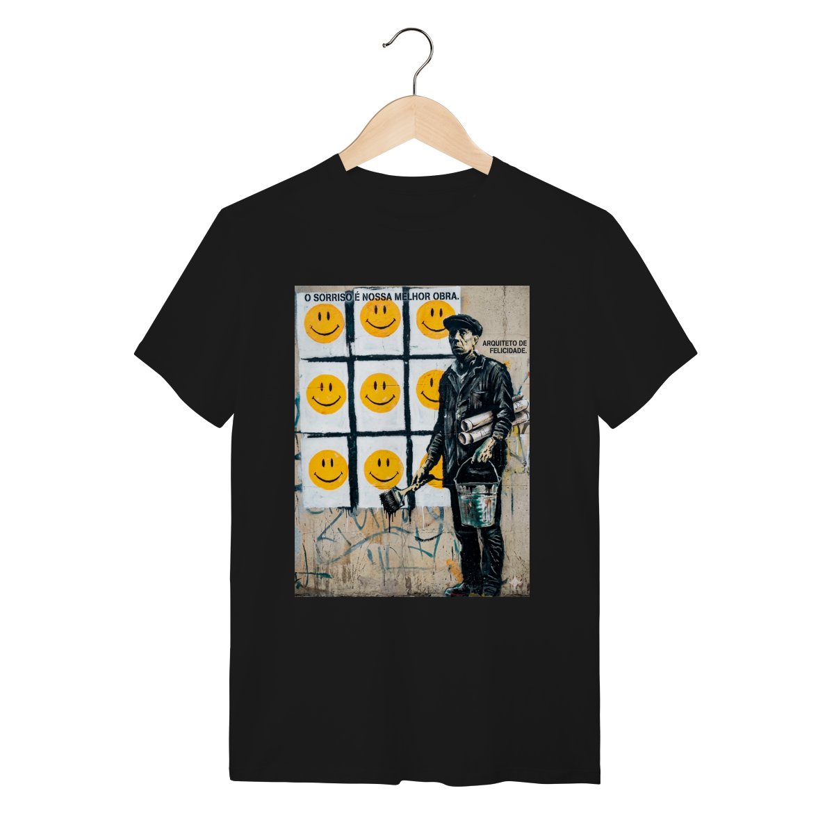 Camiseta Banksy Arquiteto da Felicidade Street Art 