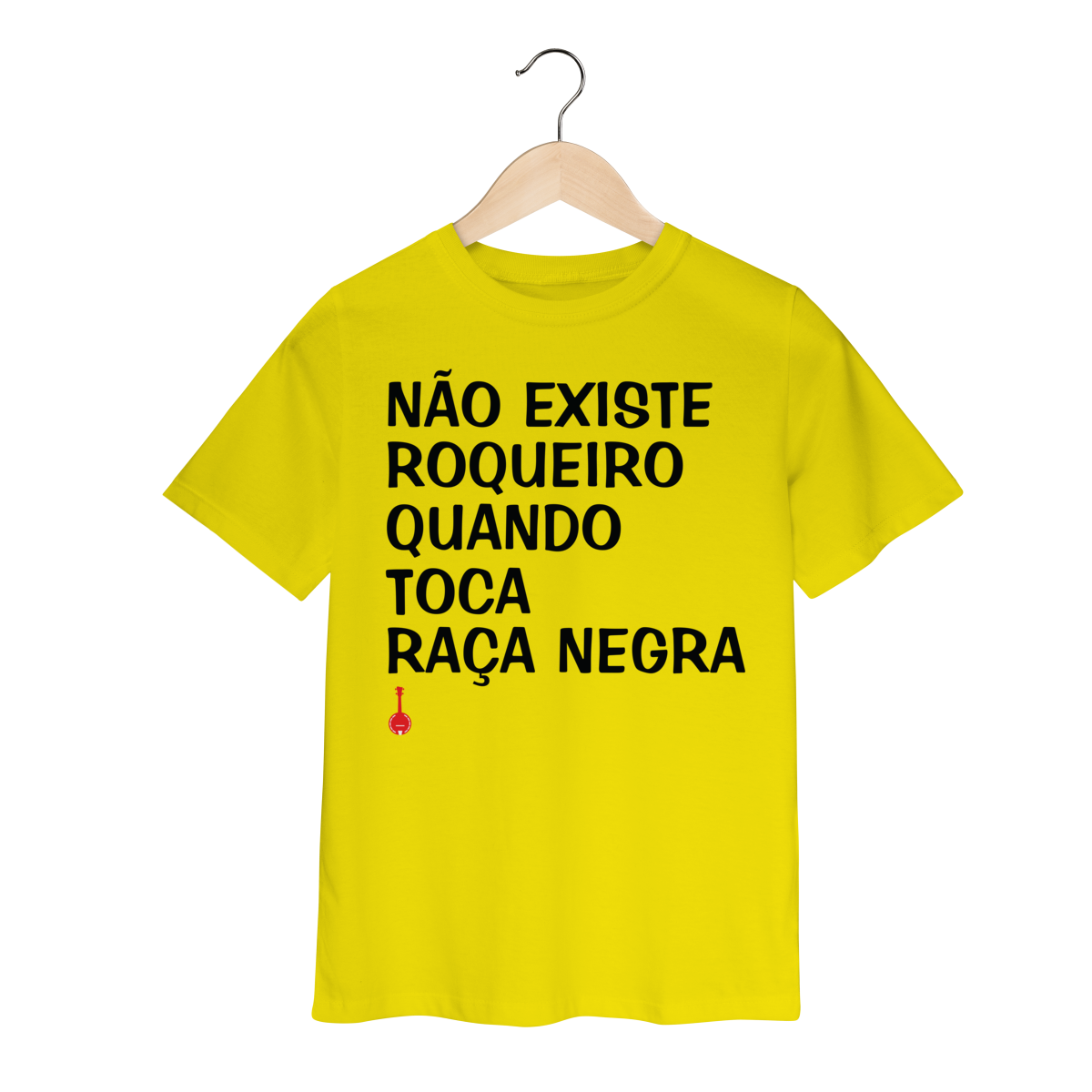 Camiseta Infantil Não Existe Roqueiro Quando Toca Raça Negra