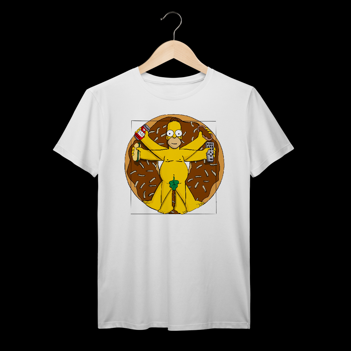 Homer Simpson | Leonardo Da Vinci | Algodão Prime