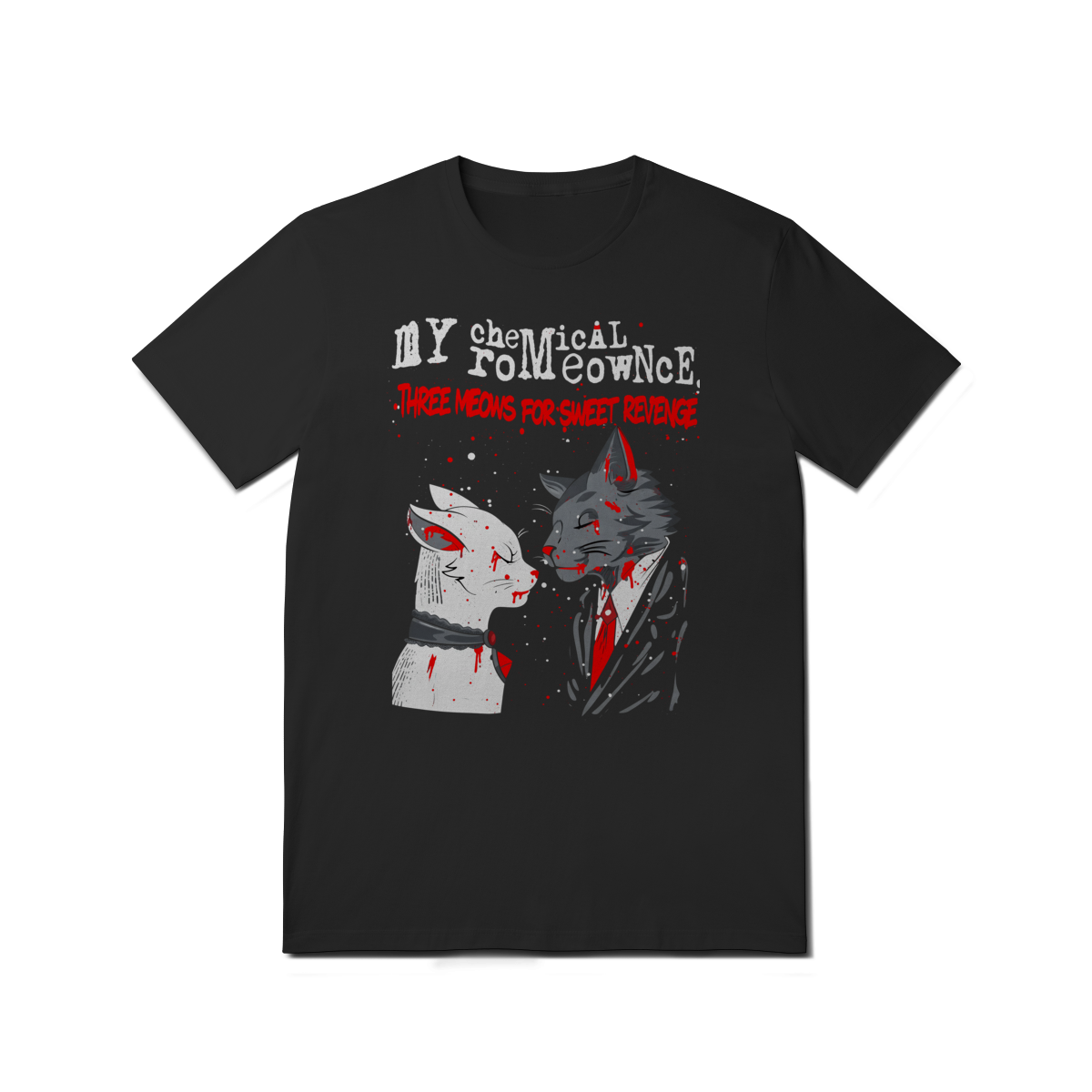 Camiseta My Chemical Romance(Romeownce) Theree Meows for Sweet Revenge