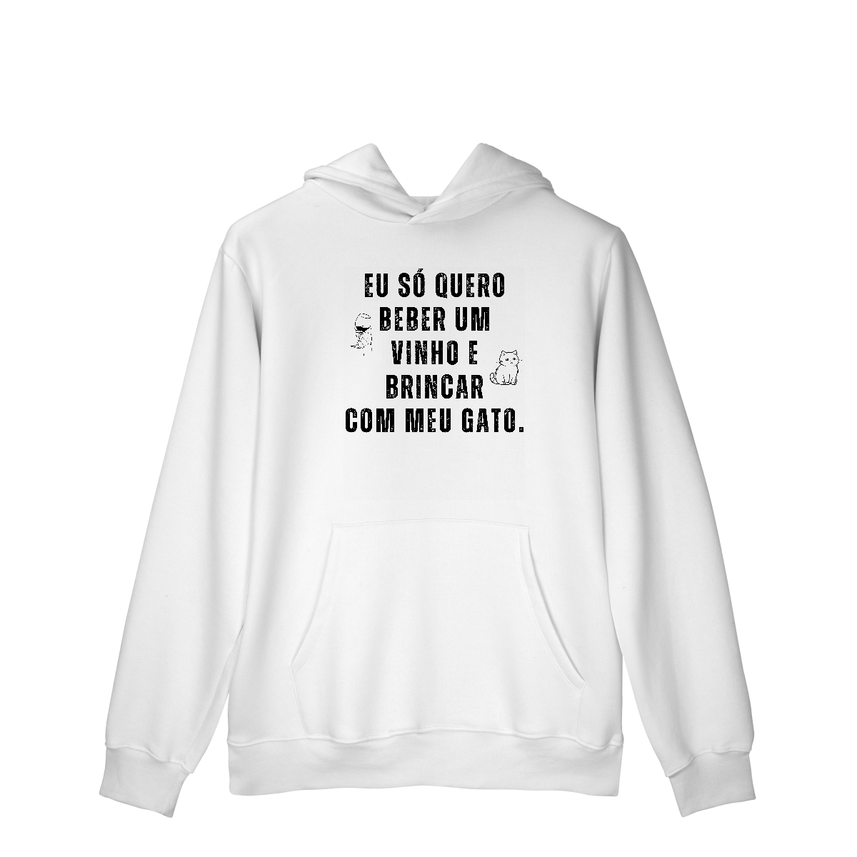 Beber Vinho com o Gato [Moletom Prime Canguru]