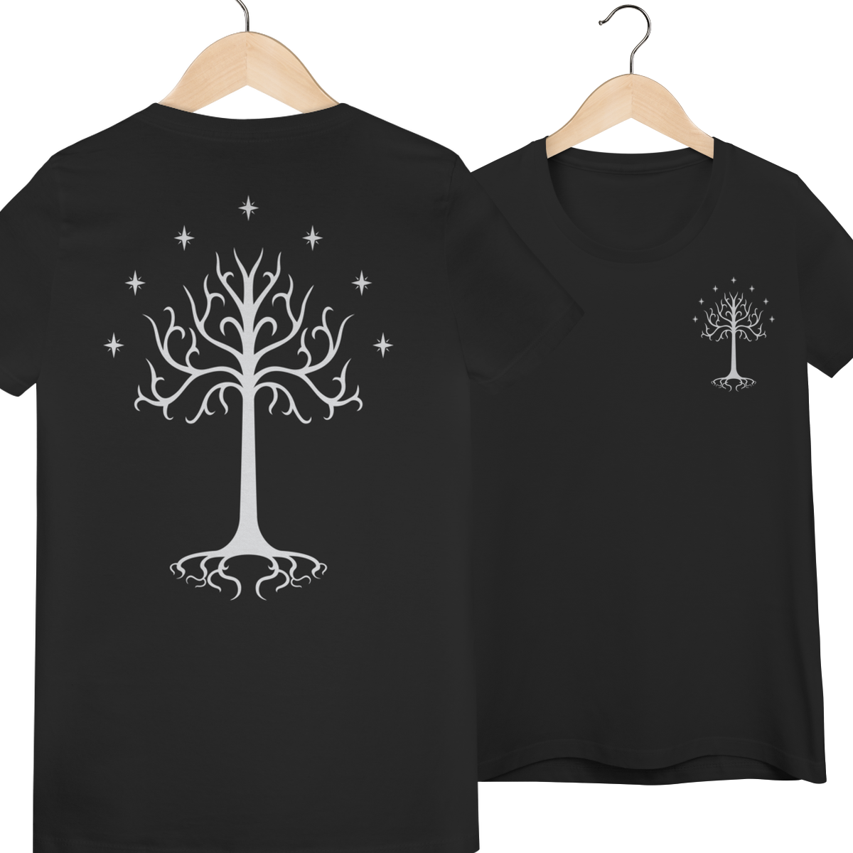 Árvore Branca de Gondor - Frente e Costas [Baby Long]