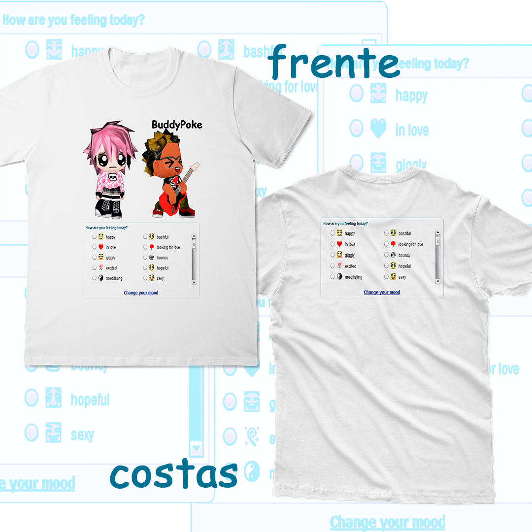Camiseta 'BuddyPoke' (estampa versão frente e costas)