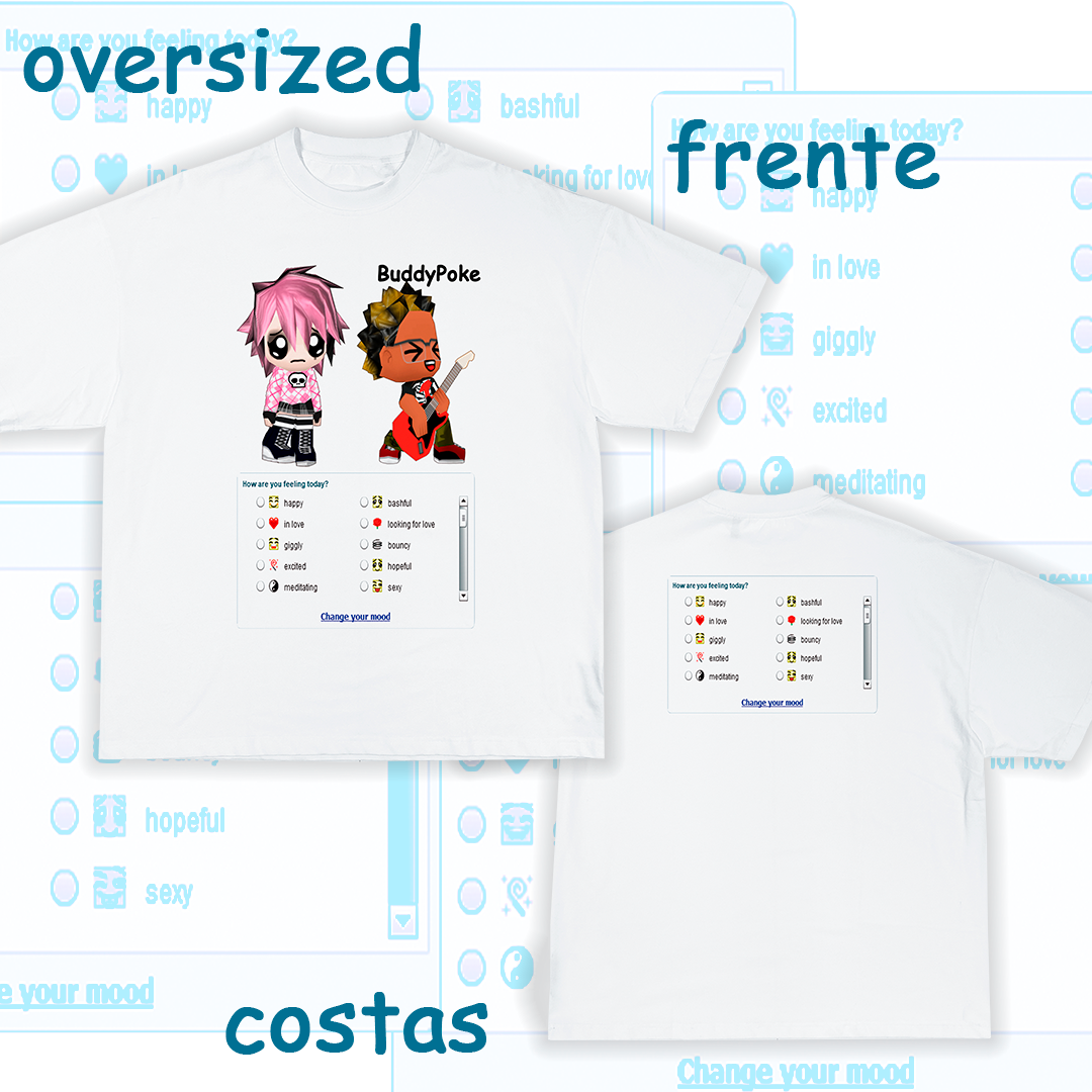 Camiseta Oversized 'BuddyPoke' (estampa versão frente e costas)