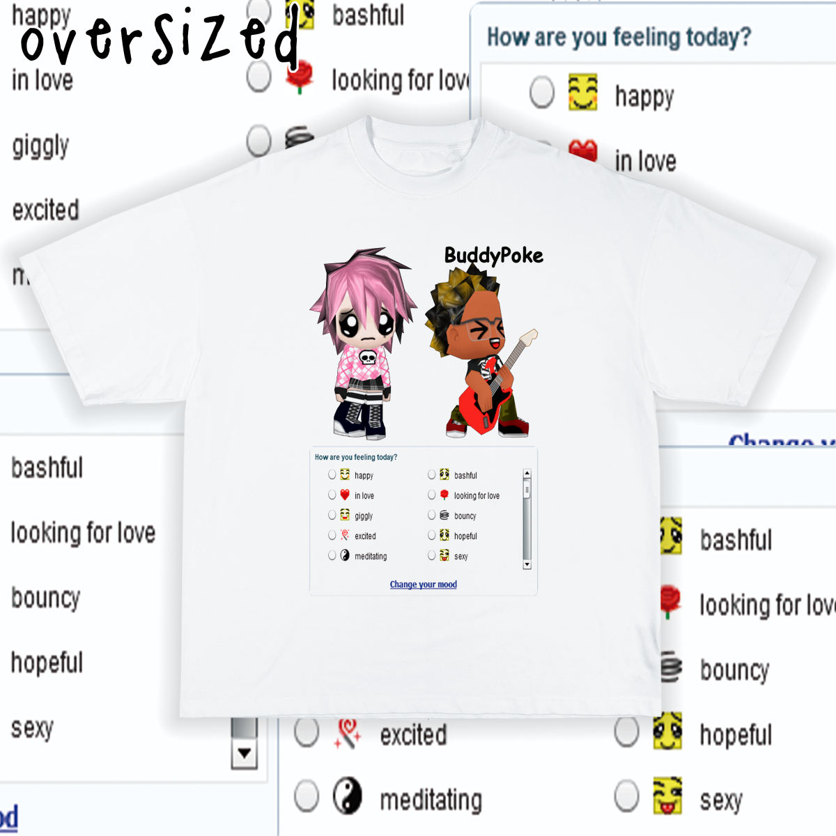 Camiseta Oversized 'BuddyPoke' (estampa versão apenas frente)