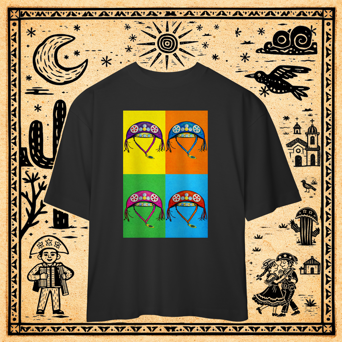 Oversized - Camiseta Cangaço Pop Grid