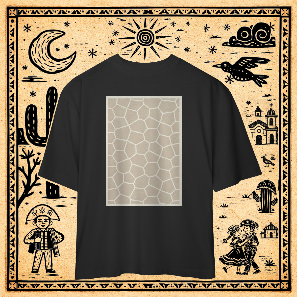 Oversized - Camiseta Polígonos da Seca