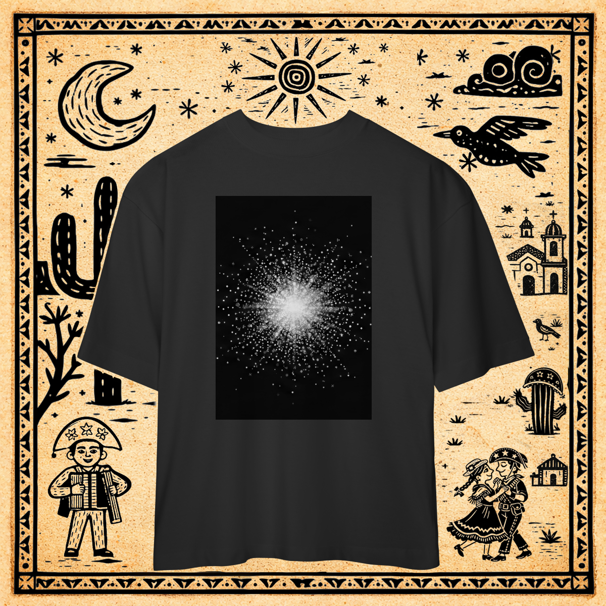 Oversized - Camiseta Céu Estrelado Digital