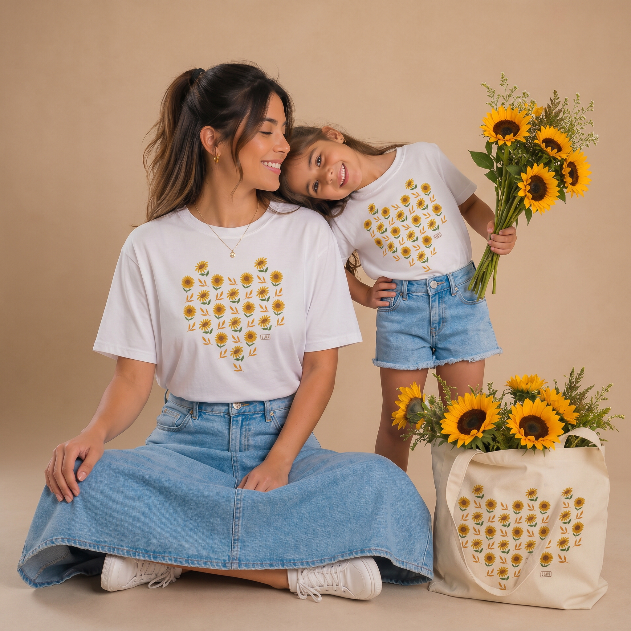  Kit T-Shirt Júlia Mãe & Filha + Ecobag