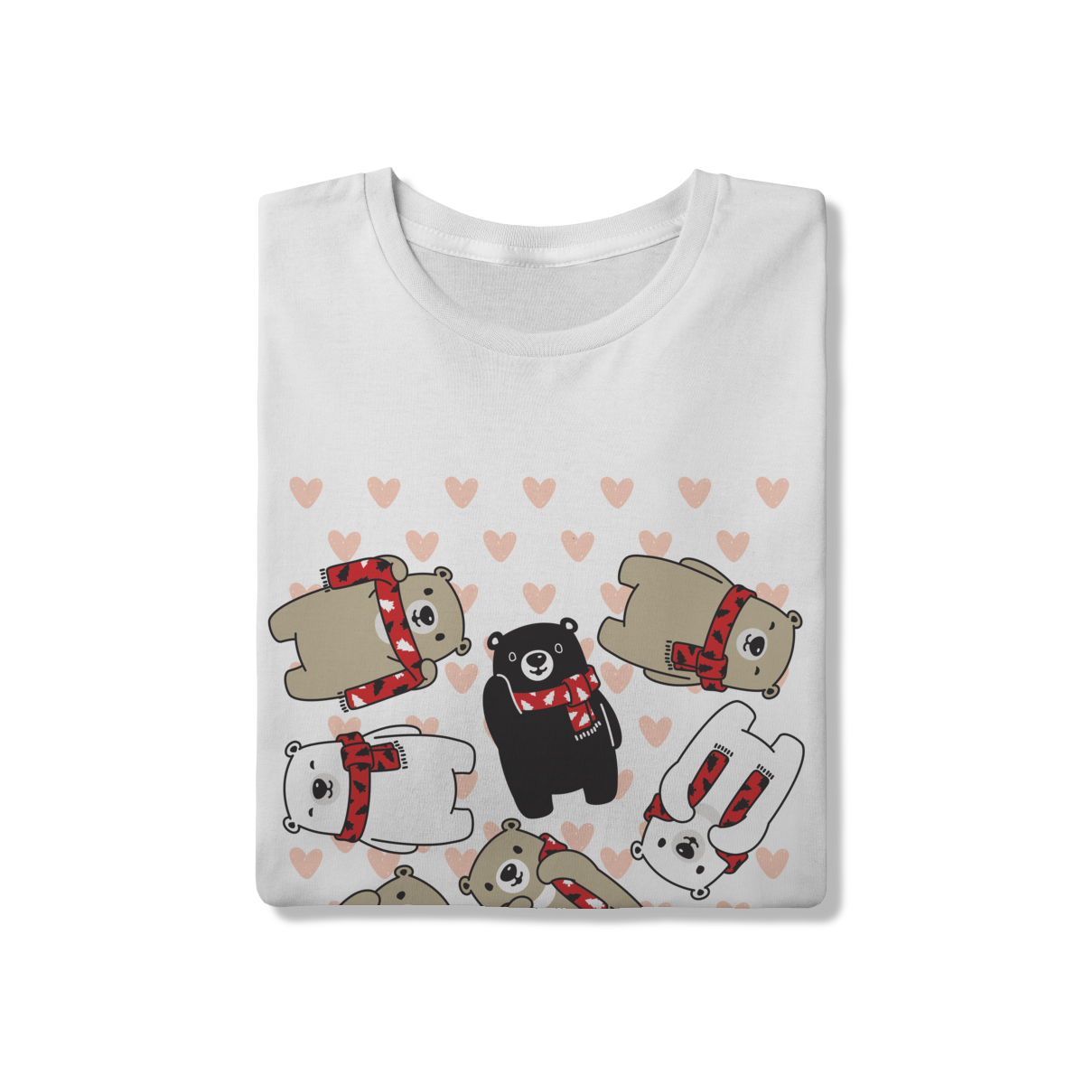 T-Shirt Ursinho Fofo com Cachecol - CLAVI