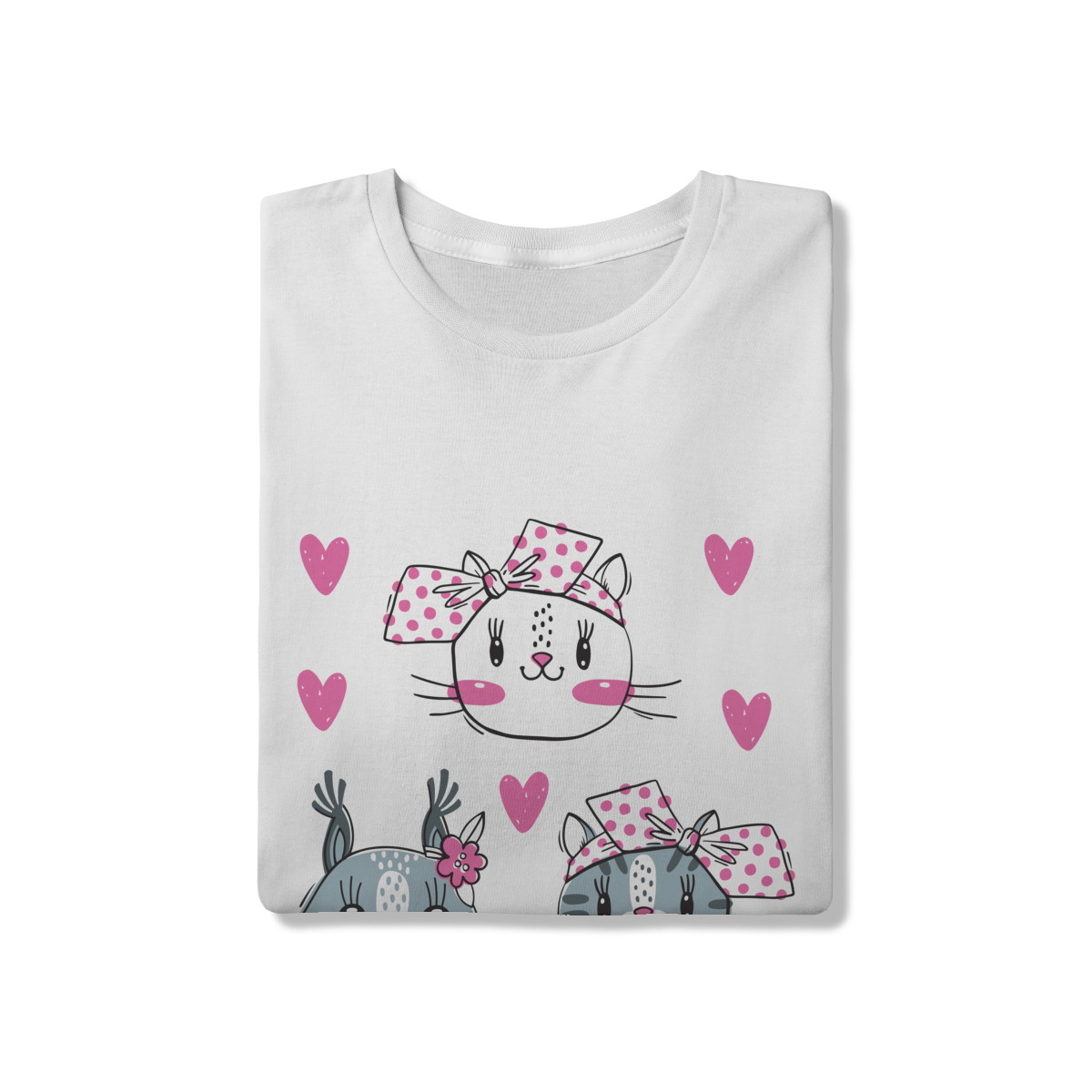 T-Shirt Ratinhas Fofas com Lacinhos - CLAVI