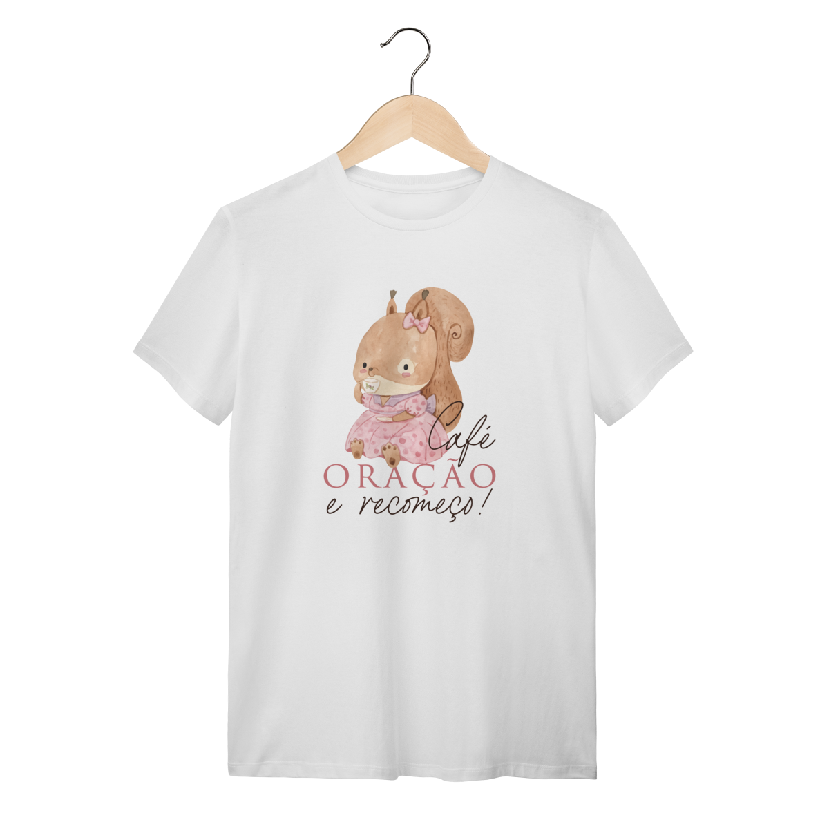 T-Shirt Esquilinha Fofa Tomando Café - CLAVI