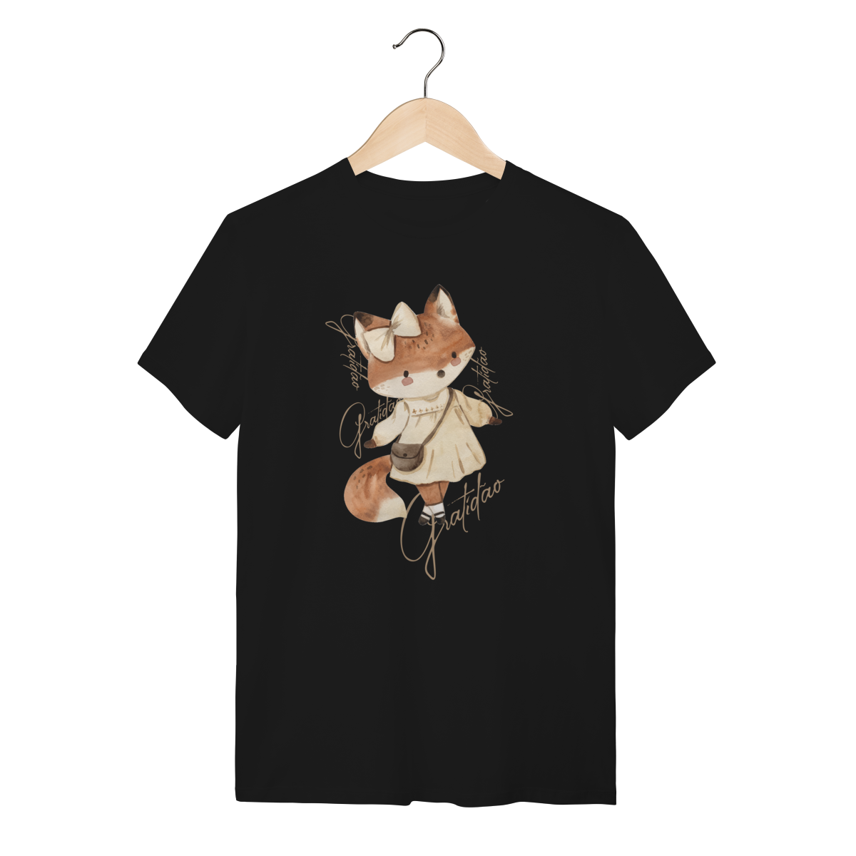 T-Shirt Gratidão Com Raposinha Fofa - CLAVI