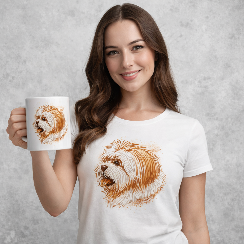 Kit Lhasa Apso: Baby Look + Caneca (2 Produtos)