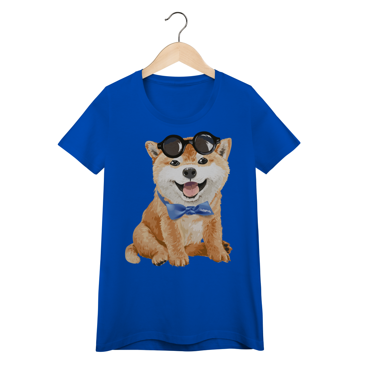 Baby Look Akita Filhote de Óculos e Gravatinha