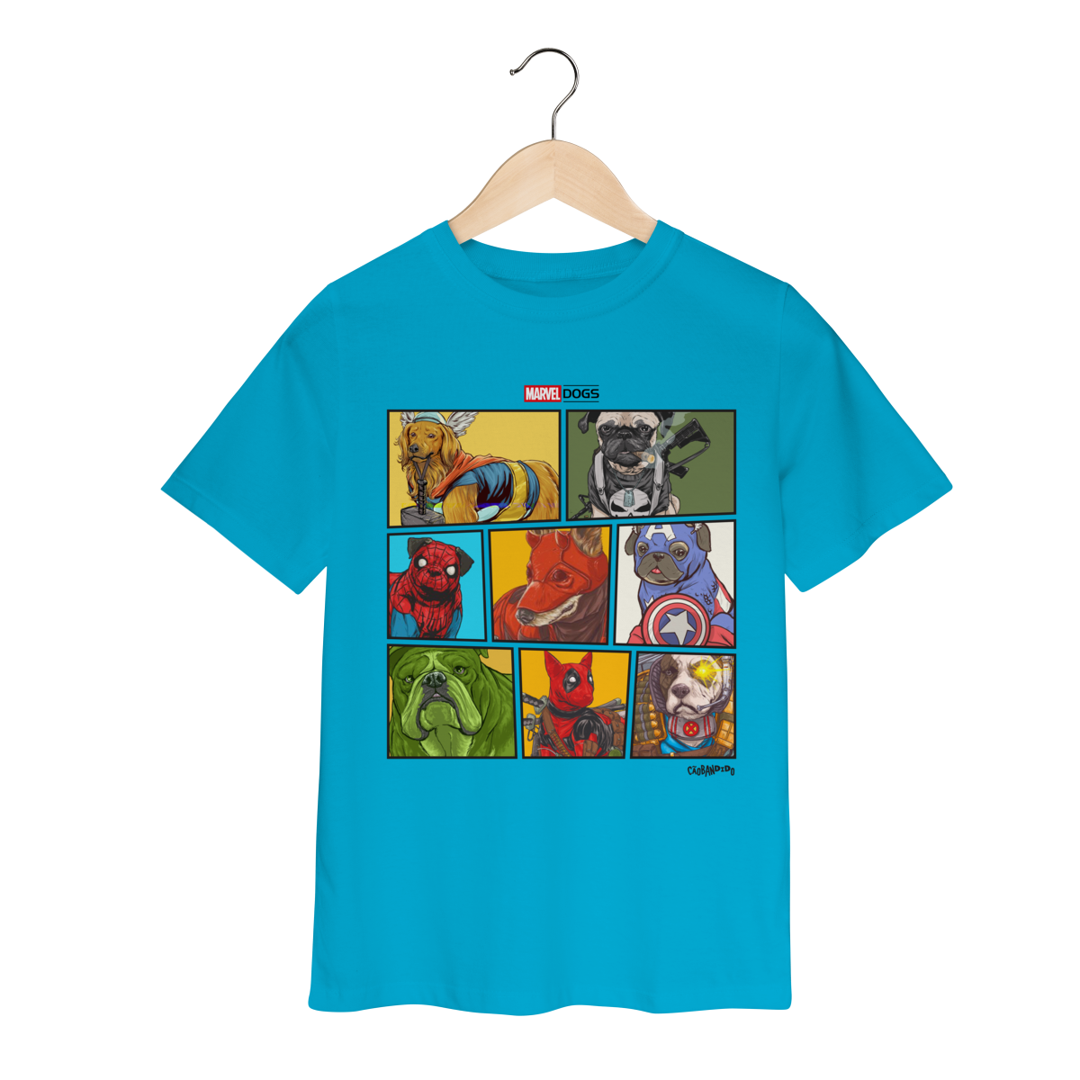 Camiseta Infantil Marvel Dogs Super Heróis