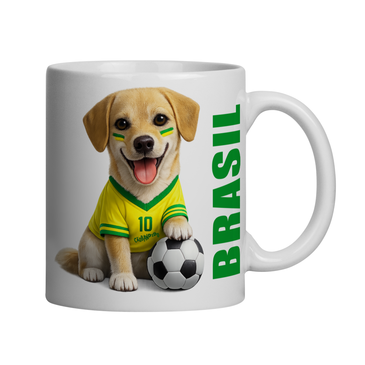 Caneca Brasil Cachorrinho Futebol
