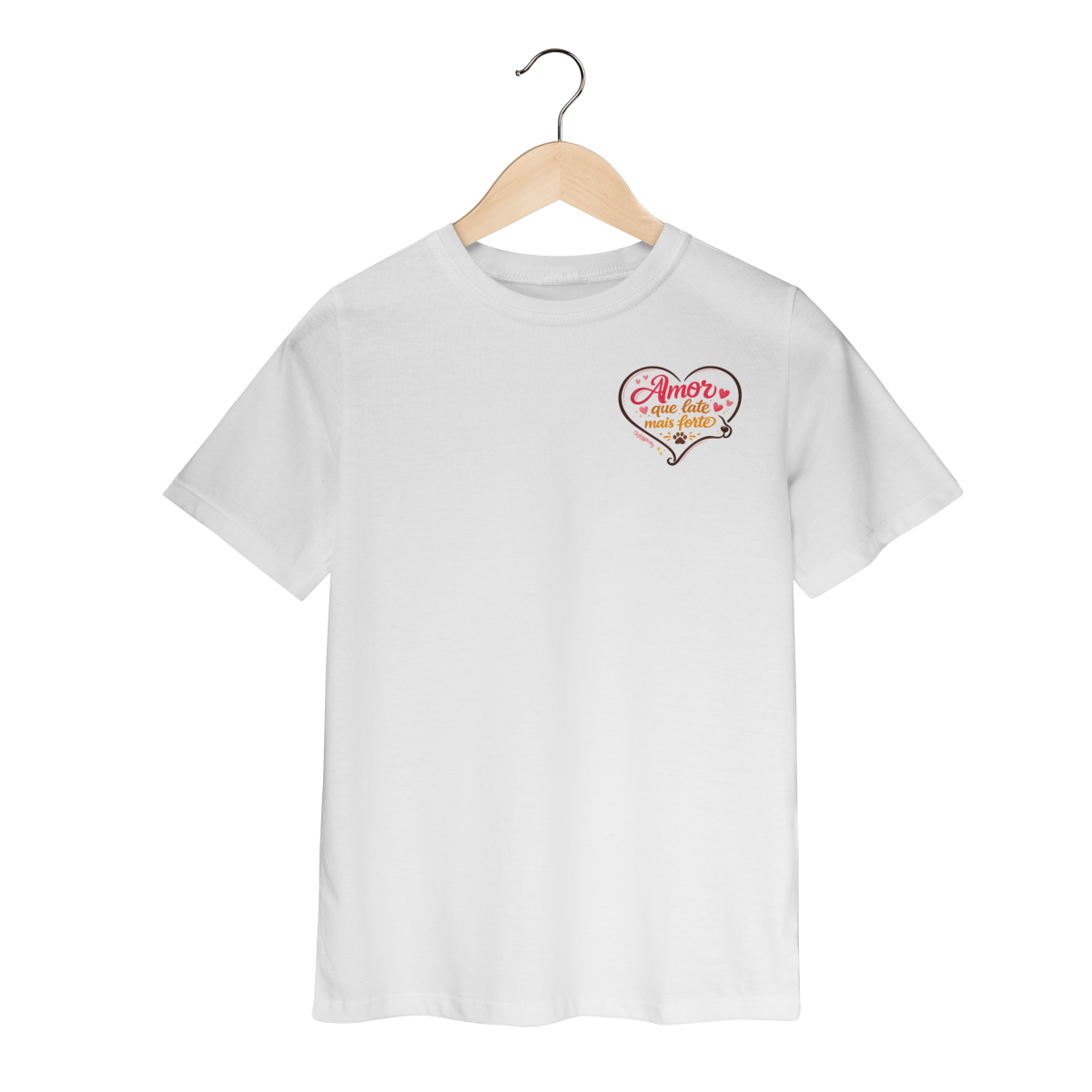 Camiseta Infantil Amor Que Late Mais Forte