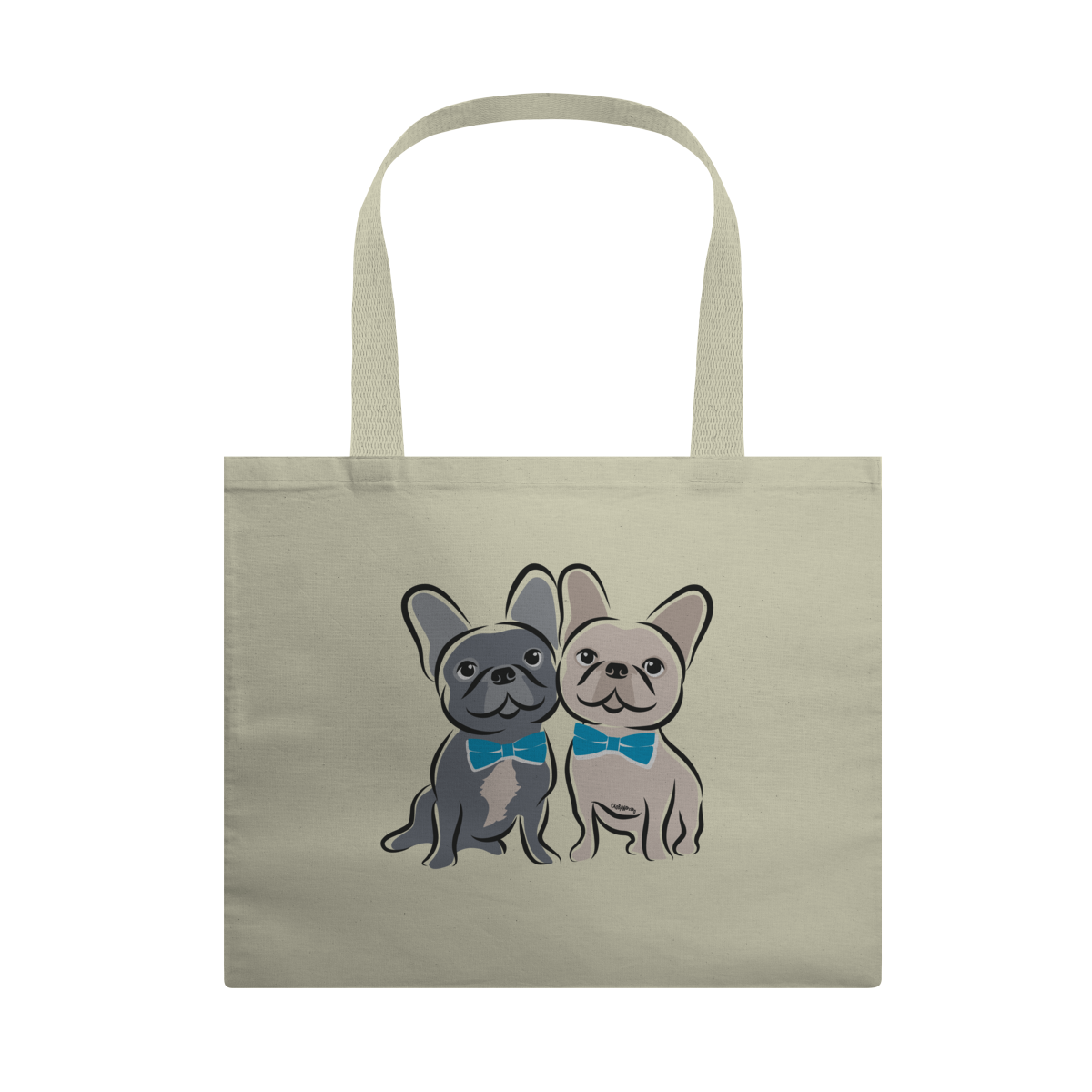 Ecobag Bulldog Francês Casal de Gravatinha